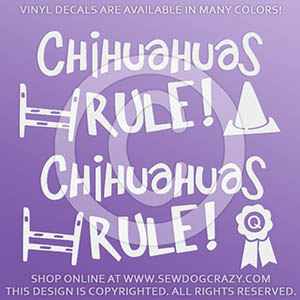 Vinyl Chihuahua Dog Sports Decals
