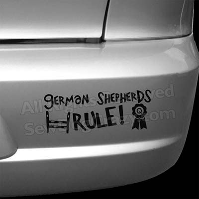 German Shepherds Rule Car Decal