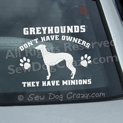 Funny Greyhound Car Window Sticker