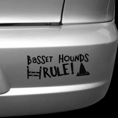 Rally Obedience Basset Hound Vinyl Sticker