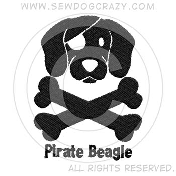 Embroidered Pirate Beagle Shirts