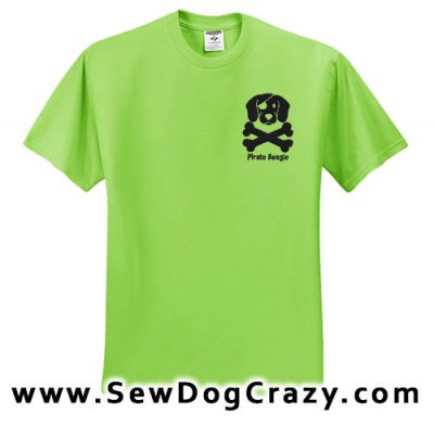 Embroidered Beagle Pirate TShirt