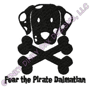 Funny Pirate Dalmatian Embroidery
