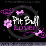 Rhinestones Embroidered Pit Bull Lover Shirts