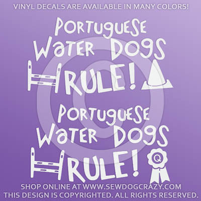 Portuguese Water Dogs Rule Dog Sports Decals