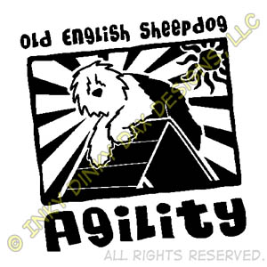 Funny Cartoon Old English Sheepdog Agility Apparel