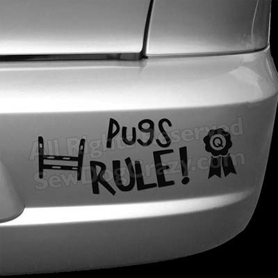 Pugs Rule Dog Sports Bumper Sticker