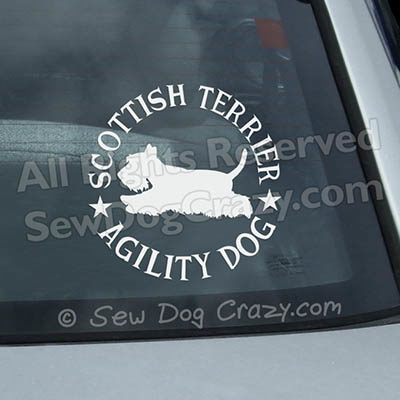 Scottish Terrier Agility Car Window Stickers