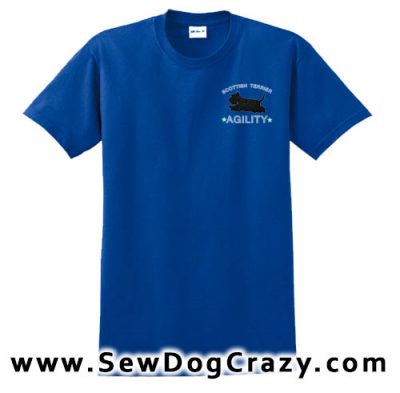 Embroidered Scottish Terrier Agility TShirts