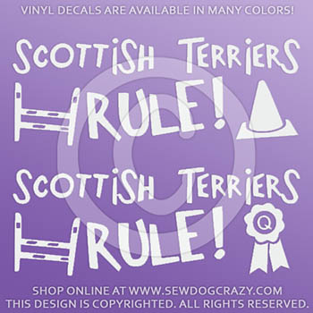 Vinyl Scottish Terriers Rule Stickers