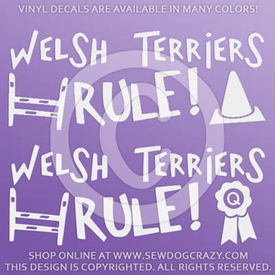 Welsh Terriers Rule Dog Sports Car Decals