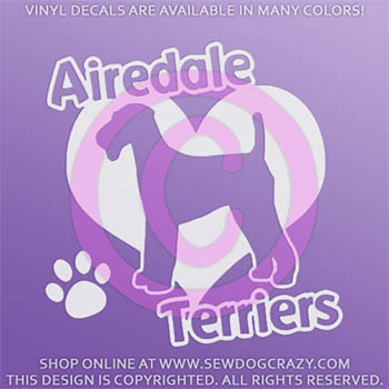I Love Airedale Terriers Decal