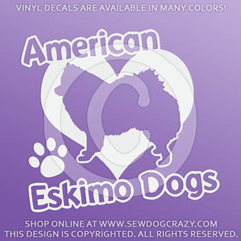 Love American Eskimo Dogs Window Decals