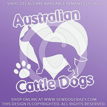 Love Cattle Dogs Car Decal