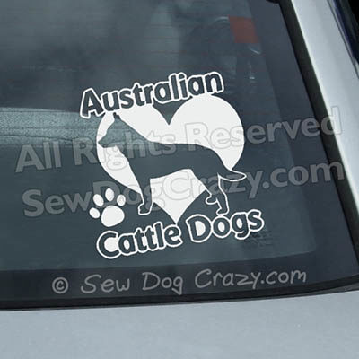 Love Cattle Dogs Car Sticker
