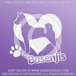 I Love Basenjis Vinyl Stickers