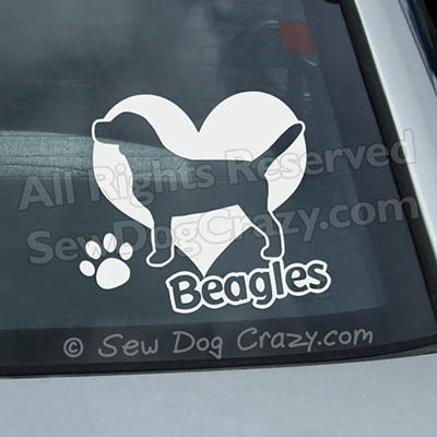 Vinyl Love Beagles Window Decals