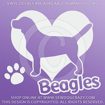 Vinyl Love Beagles Car Decals