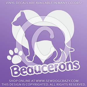 I Love Beaucerons Decals