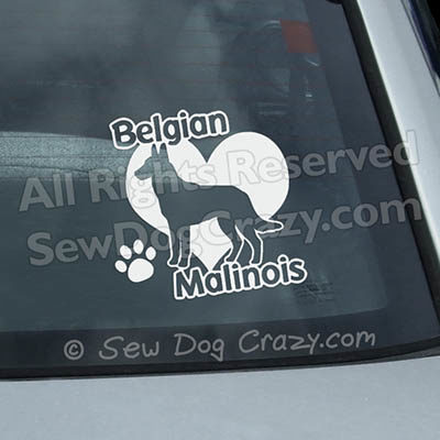 Love Malinois Car Window Sticker