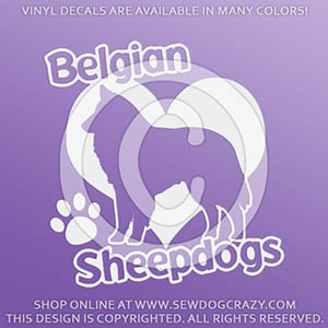 Love Belgian Sheepdogs Decals