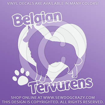 I Love Belgian Tervurens Vinyl Stickers