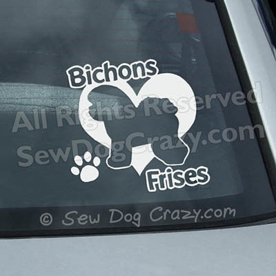Love Bichons Car Sticker