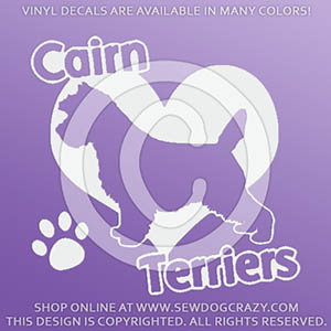 I Love Cairn Terriers Vinyl Stickers