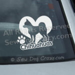 Heart Chihuahuas Car Window Sticker