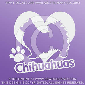 I Love Long Haired Chihuahuas Decal