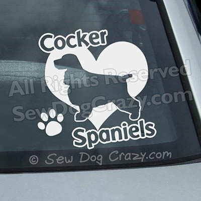 English Cocker Spaniel Car Window Sticker