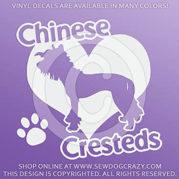 Love Chinese Cresteds Vinyl Stickers