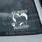 Love Old English Sheepdogs Window Sticker