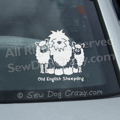 Old English Sheepdog Sheep Car Window Sticker