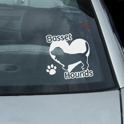 I Love Basset Hounds Decals