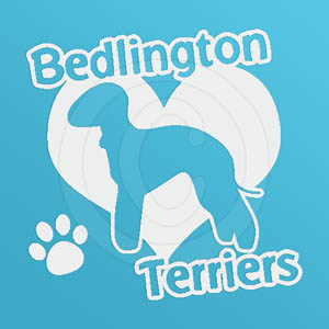 I Love Bedlington Terriers Vinyl Stickers