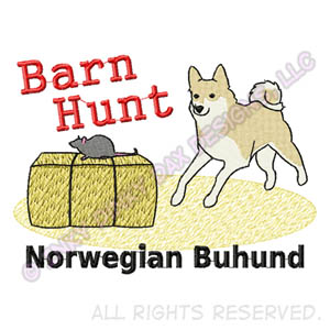 Norwegian Buhund Barn Hunt Embroidery