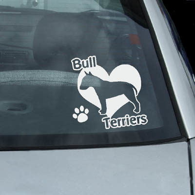I Love Bull Terriers Decals