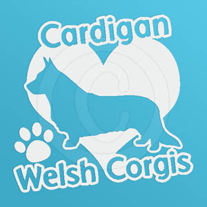 I Love Cardigan Welsh Corgis Vinyl Stickers
