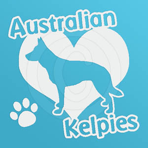 I Love Australian Kelpies Vinyl stickers