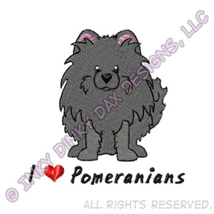 Cartoon Black Pomeranian Embroidery
