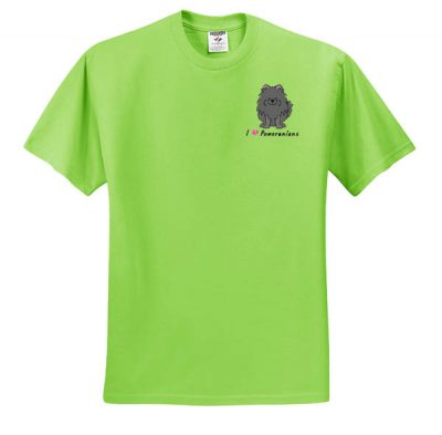 I Love Pomeranians Embroidered T-Shirt