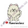 I Love Pomeranians embroidered apparel