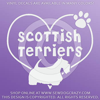 Heart Scottish Terriers Decals