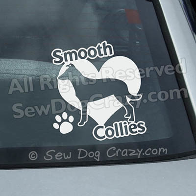 Love Smooth Collies Car Sticker