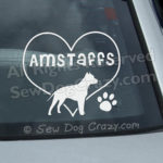 Love American Staffordshire Terrier Car Decals
