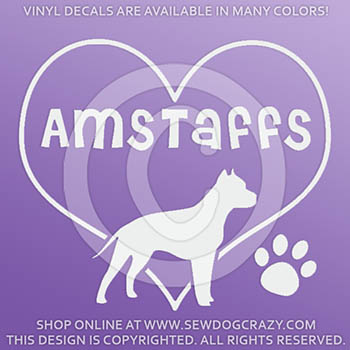 I Love Amstaffs Vinyl stickers