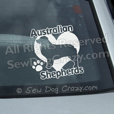 Love Australian Shepherds Car Window Stickers