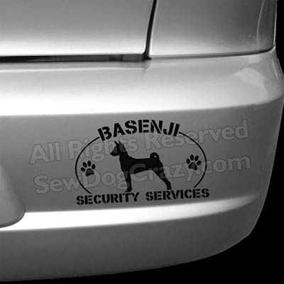 Basenji Security Vinyl Stickers
