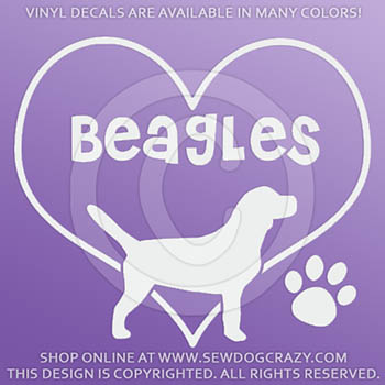 Vinyl Heart Beagles Decals